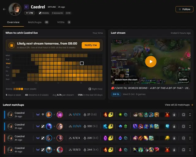 Streamer pages